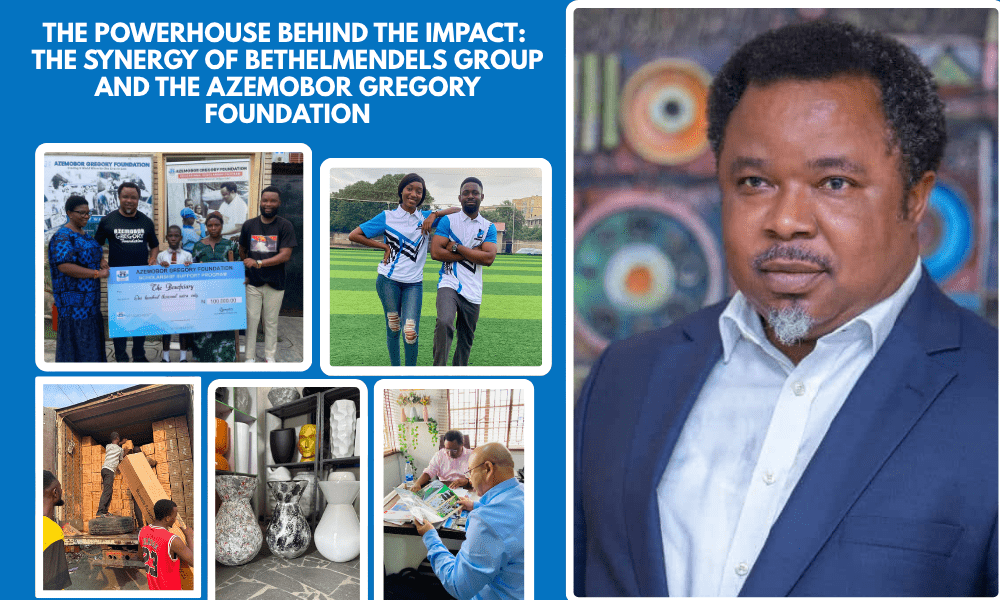 Bethelmendels Group corporate branding alongside Azemobor Gregory Foundation charity outreach in Nigeria